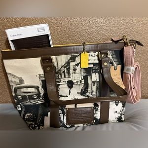 Napa Dori new with tag canvas and leather